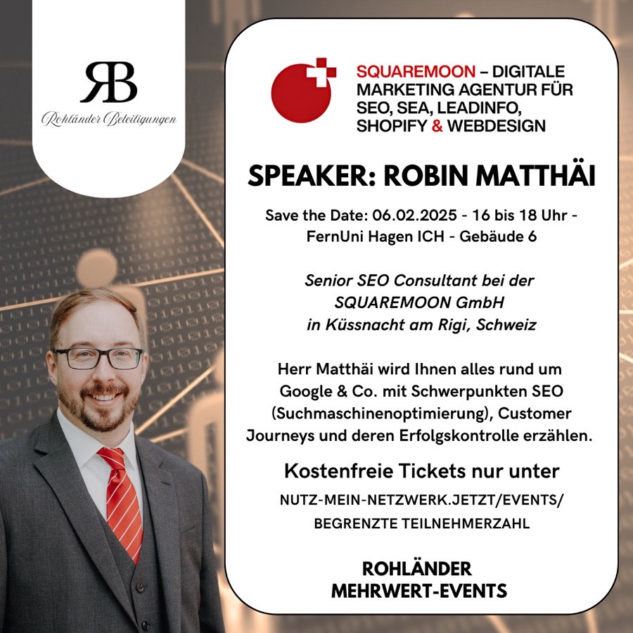 Speaker-Vorstellung von Robin Matthäi für den Transparenzabend am 6. Februar 2025