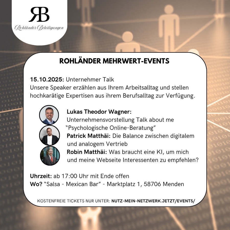 Einladung zum Rohländer Mehrwert-Event am 15. Oktober 2025