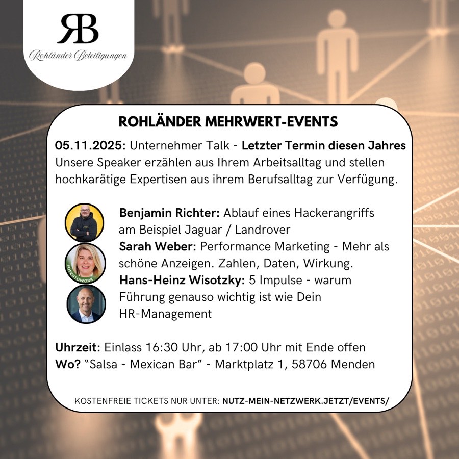 Einladung zum Rohländer Mehrwert-Event am 5. November 2025
